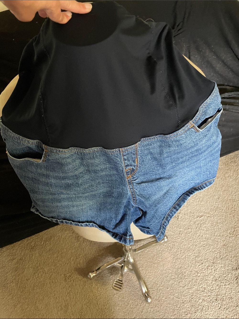 maternity Blue Denim Shorts - Casual Two-Piece Look
